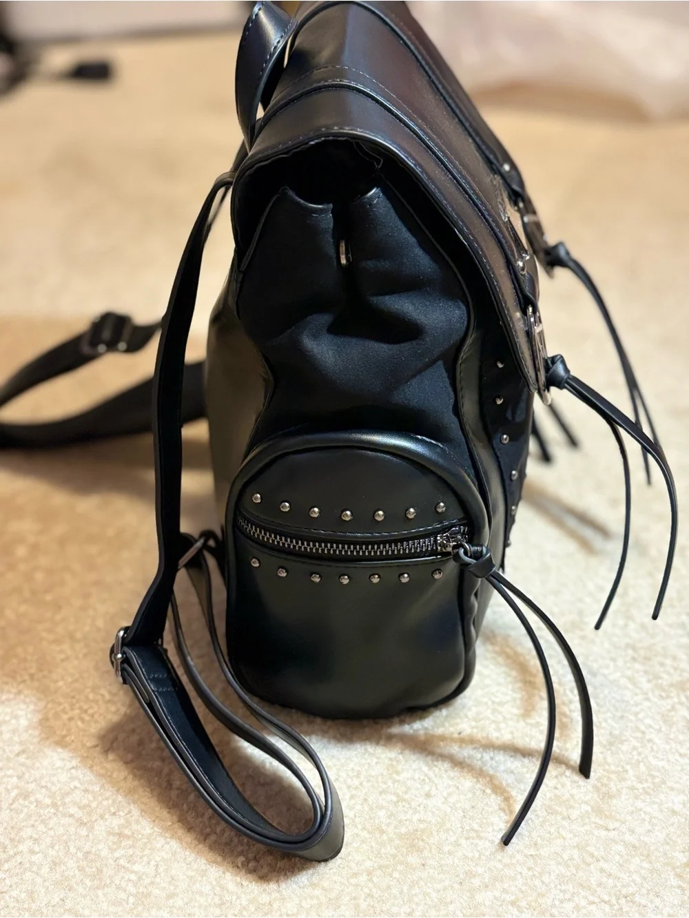 Black Craft Pentagram Messenger Backpack